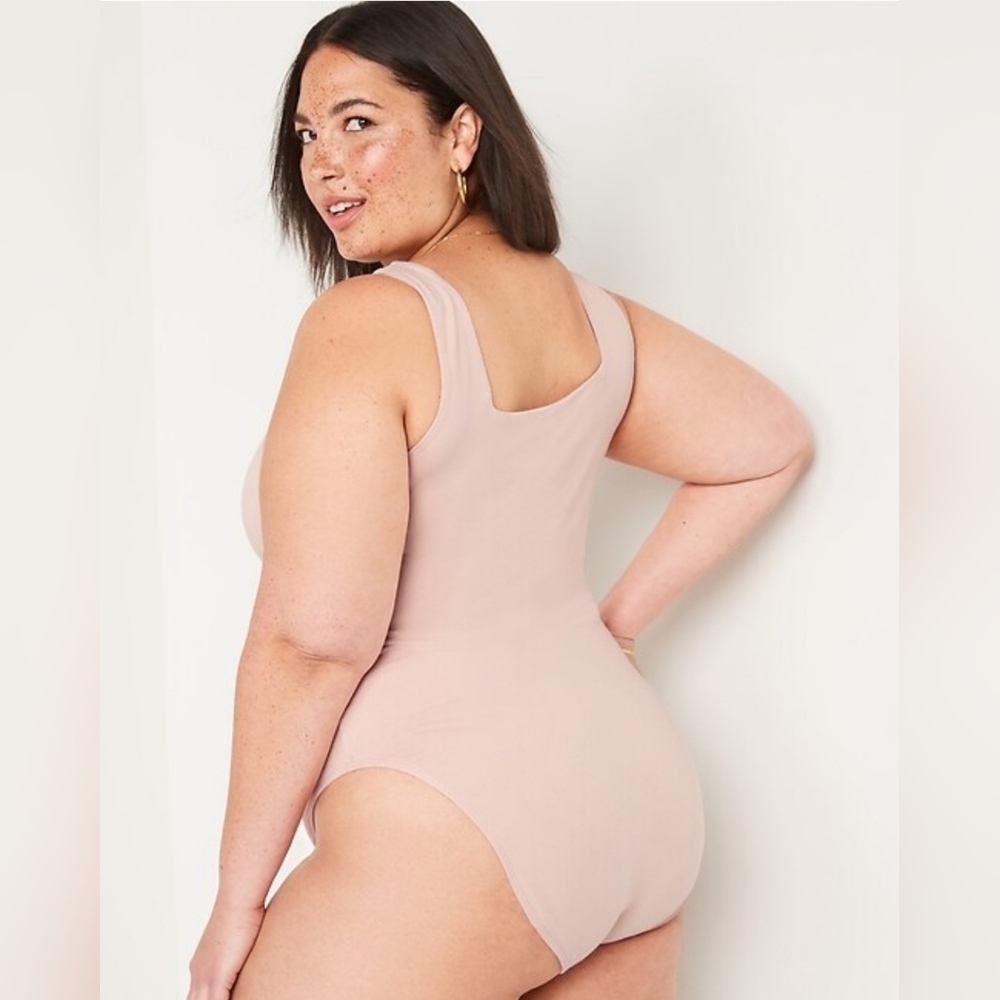 Old Navy women's plus size square neck pink bodysuit 3x